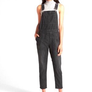GAP Denim Crop Slouch Over True Black Overalls EUC Small